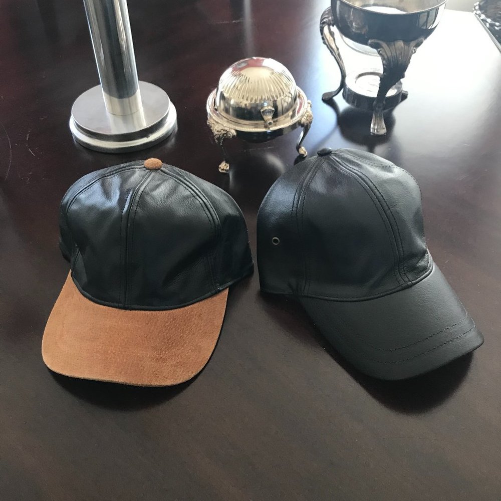Two Leather Men's Large Caps